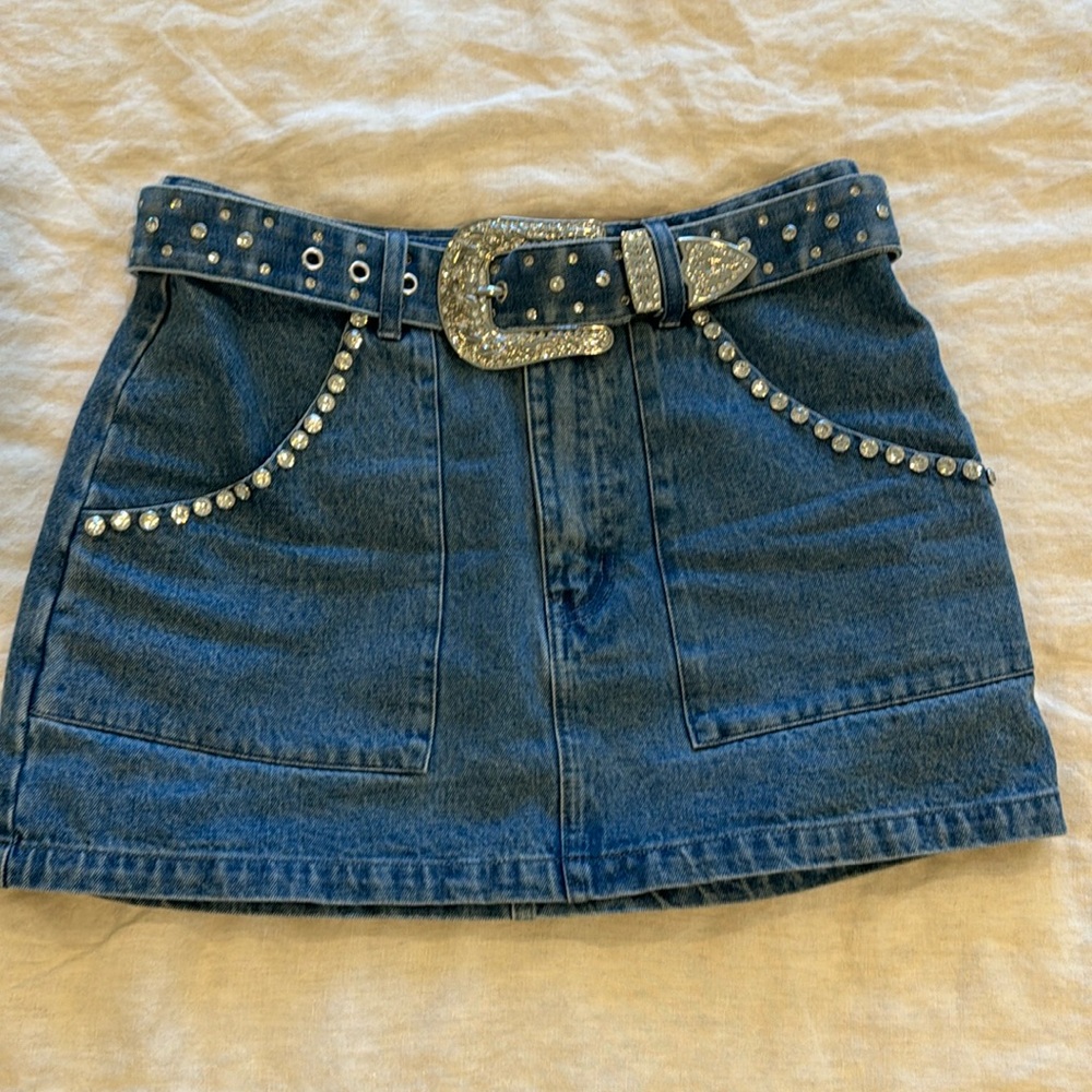NWT Show me your MuMu “Shania” Denim Skirt